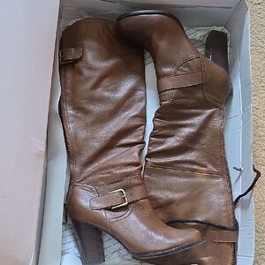 Aldo Tan Leather Heeled Boots